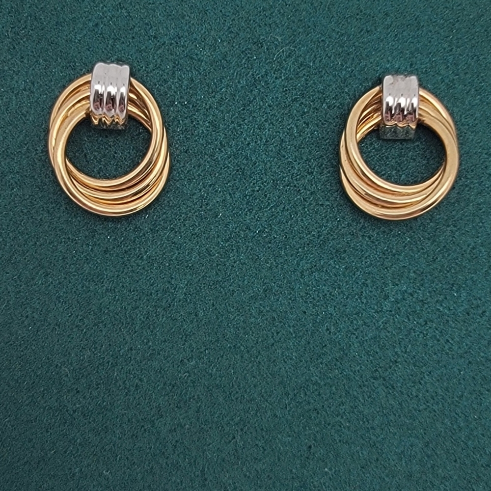 Carla 14k Yellow White Gold Door Knocker Love Knot Earrings